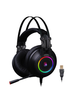 Наушники с микрофоном A4Tech Bloody G528C черный 2м мониторные USB оголовье (G528C)