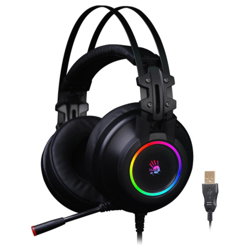 Наушники с микрофоном A4Tech Bloody G528C черный 2м мониторные USB оголовье (G528C)