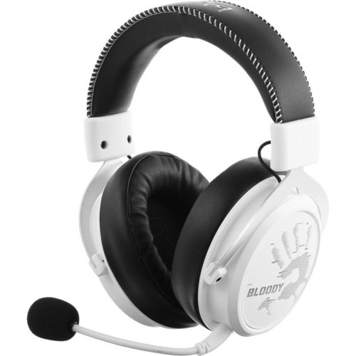 Наушники с микрофоном A4Tech Bloody MR590 Sports белый/черный 1.5м мониторные BT/Radio/3.5mm оголовье (MR590+ WIRED/SPORT WHITE)