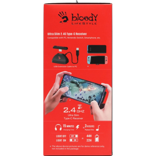 Наушники с микрофоном A4Tech Bloody MR720 черный мониторные BT/Radio оголовье (MR720 BLACK)