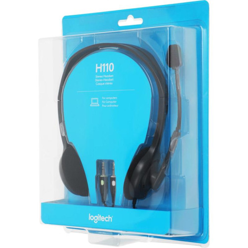 Наушники с микрофоном Logitech H110 серый 1.8м накладные оголовье (981-000271)