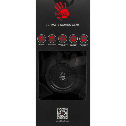 Наушники с микрофоном A4Tech Bloody G525 черный 2м мониторные оголовье (G525 BLACK)