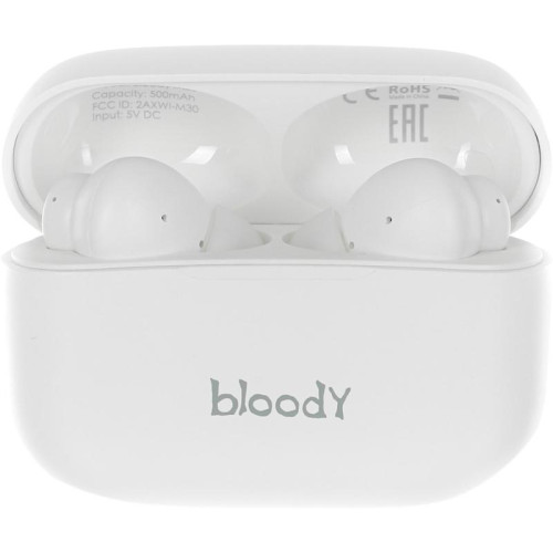 Гарнитура внутриканальные A4Tech Bloody M30 белый беспроводные bluetooth в ушной раковине (M30 (WHITE))