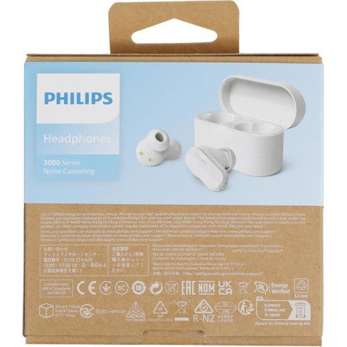 Гарнитура внутриканальные Philips TAT3508WT/00 белый беспроводные bluetooth в ушной раковине