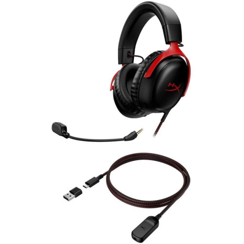 Наушники с микрофоном HyperX Cloud III черный/красный 1.2м мониторные оголовье (727A9AA)