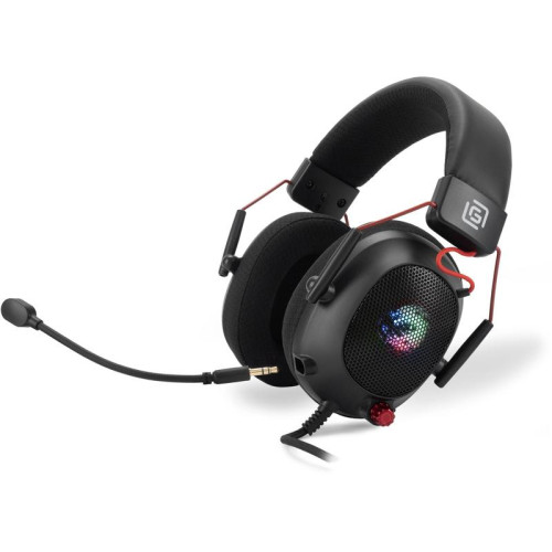 Наушники с микрофоном Oklick HS-L305G черный/красный 2м мониторные оголовье (2060511)