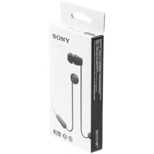 Гарнитура внутриканальные Sony WI-C100 черный беспроводные bluetooth шейный обод Гарнитура внутриканальные Sony WI-C100 черный беспроводные bluetooth шейный обод