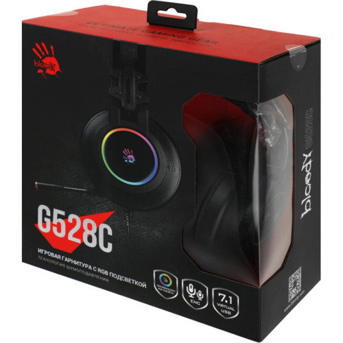 Наушники с микрофоном A4Tech Bloody G528C черный 2м мониторные USB оголовье (G528C)