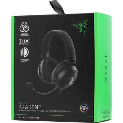 Наушники с микрофоном Razer Kraken V3 черный 1.2м мониторные оголовье (RZ04-03770200-R3M1)