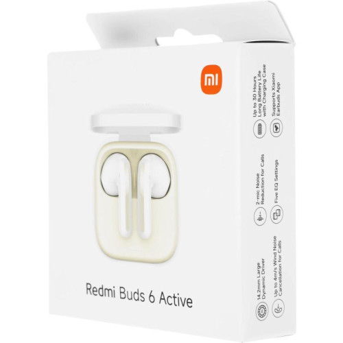 Гарнитура вкладыши Xiaomi Buds 6 Active M2344E1 белый беспроводные bluetooth в ушной раковине (BHR8391GL)