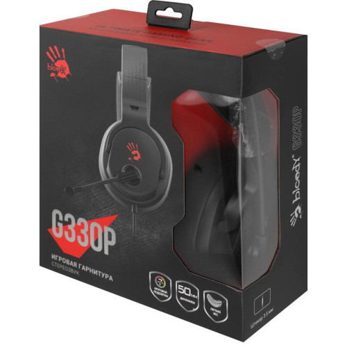 Наушники с микрофоном A4Tech Bloody G330p черный 2м мониторные оголовье (G330P) Наушники с микрофоном A4Tech Bloody G330p черный 2м мониторные оголовье (G330P)