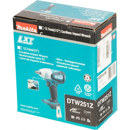 Гайковерт Makita DTW251Z аккум. патрон:квад.1/2
