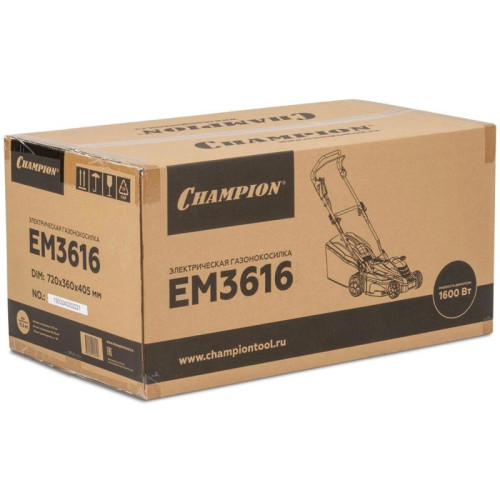 Газонокосилка роторная Champion EM3616 1600Вт