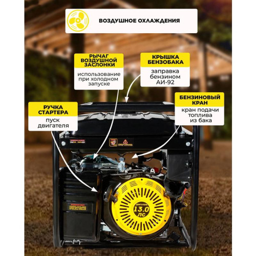 Генератор Huter DY6,5LX 5.5кВт