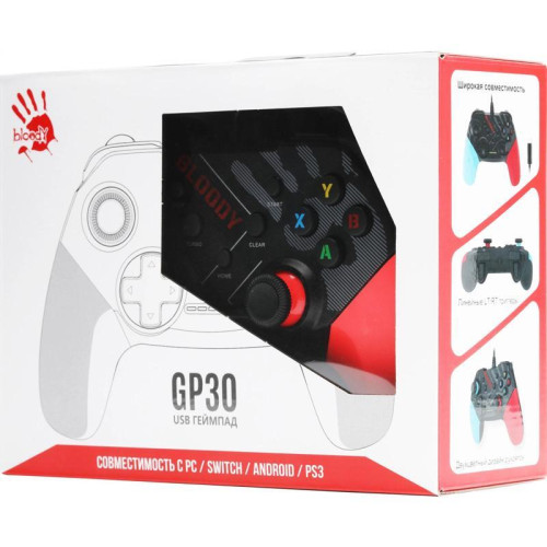 Геймпад A4Tech Bloody GP30 Sports черный/синий USB виброотдача обратная связь (GP30 SPORTS BLUE) Геймпад A4Tech Bloody GP30 Sports черный/синий USB виброотдача обратная связь (GP30 SPORTS BLUE)