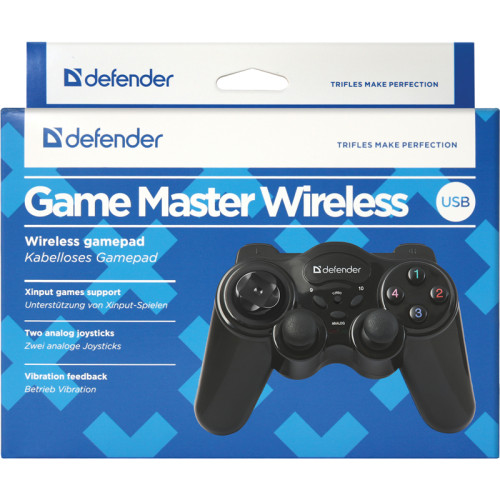 Defender Беспроводной геймпад Game Master Wireless USB, радио, 12 кнопок, 2 стика