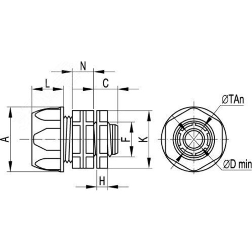 Переходник армированная труба-коробка, IP65, 3/8, д.12мм