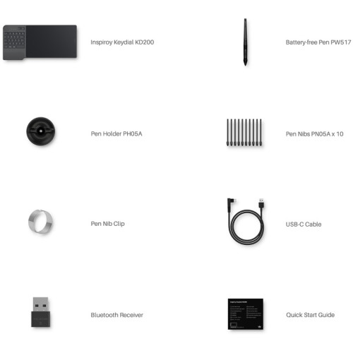 Графический планшет Huion Inspiroy Keydial KD200