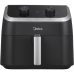 Аэрогриль Midea/ Аэрогриль Midea, мощность 2200 Вт, объем 8.5 л, таймер на 60 минут с автоматическим отключением, антипригарное покрытие, температура до 200 градусов, цвет черный
