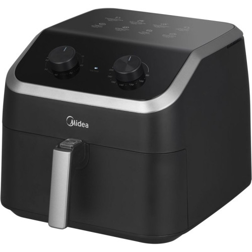 Аэрогриль Midea/ Аэрогриль Midea, мощность 2200 Вт, объем 8.5 л, таймер на 60 минут с автоматическим отключением, антипригарное покрытие, температура до 200 градусов, цвет черный