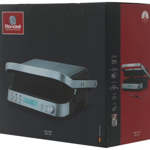 Электрогриль Rondell RDE-1702 2200Вт серебристый