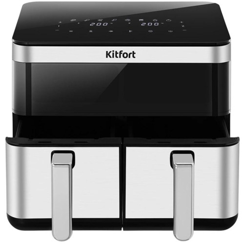 Аэрогриль Kitfort КТ-8110 8.6л 2700Вт серебристый/черный