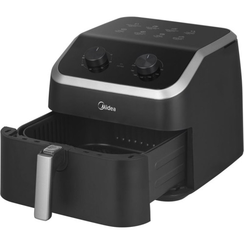 Аэрогриль Midea/ Аэрогриль Midea, мощность 2200 Вт, объем 8.5 л, таймер на 60 минут с автоматическим отключением, антипригарное покрытие, температура до 200 градусов, цвет черный