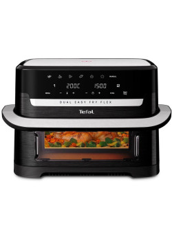 Аэрогриль Tefal Dual Easy Fry Flex EY9228E0 2700Вт черный/серебристый