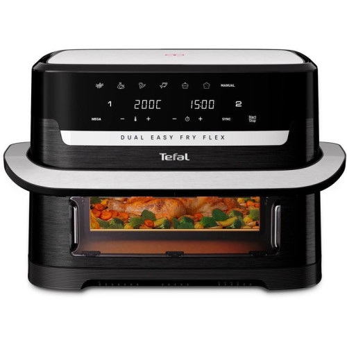Аэрогриль Tefal Dual Easy Fry Flex EY9228E0 2700Вт черный/серебристый