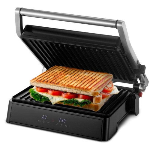 Электрогриль Kitfort КТ-3664 2000Вт серебристый/черный