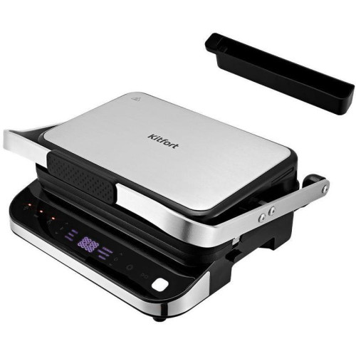Электрогриль Kitfort КТ-1682 2000Вт черный/серебристый