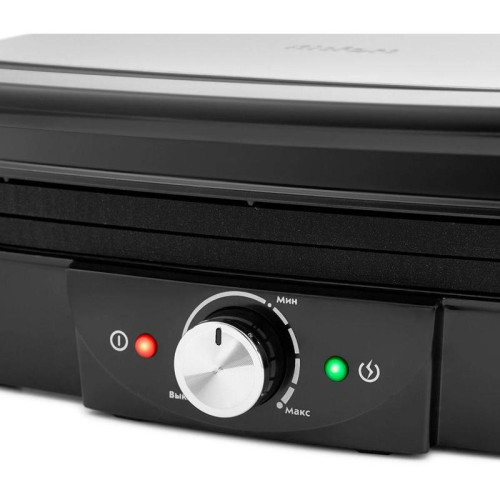 Электрогриль Kitfort КТ-1656 2000Вт черный/серебристый