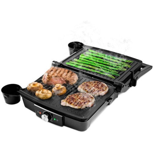 Электрогриль Kitfort КТ-1656 2000Вт черный/серебристый