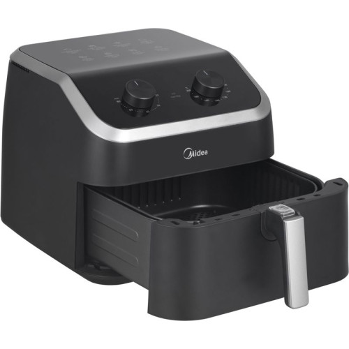 Аэрогриль Midea/ Аэрогриль Midea, мощность 2200 Вт, объем 8.5 л, таймер на 60 минут с автоматическим отключением, антипригарное покрытие, температура до 200 градусов, цвет черный