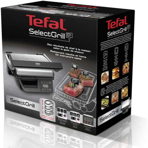 Электрогриль Tefal Optigrill GC740B30 2000Вт серебристый/черный Электрогриль Tefal Optigrill GC740B30 2000Вт серебристый/черный