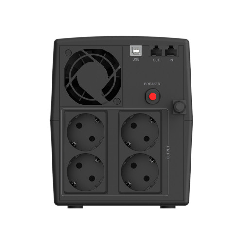 Башенный линейно-интерактивный ИБП/ ИБП CBR [QTM-1500T-4F-LCUC] Line Interactive  1500VA/900W 9Ah12V 4 x Shuko, HID-USB, RJ45/11