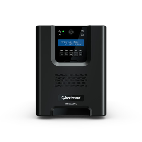 ИБП CyberPower PR1500ELCD, Line-Interactive, 1500VA/1350W, 8 IEC-320 С13 розеток, USB&Serial, SNMPslot, LCD дисплей, Black, 0.5х0.3х0.35м., 28.3кг./ UPS Line-Interactive CyberPower PR1500ELCD 1500VA/1350W USB/RS-232/EPO/SNMPslot (8 IEC С13)