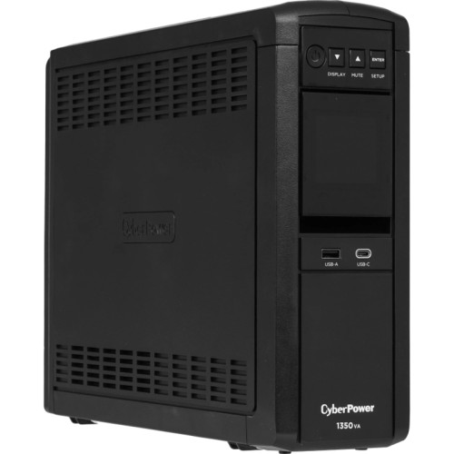 Источник бесперебойного питания/ UPS Line-Interactive CyberPower CP1350EPFCLCD 1350VA/810W USB/RS-232/RJ11/45/USB/SNMPslot  charger A/С (6 EURO), с чистым синусом при работе от АКБ