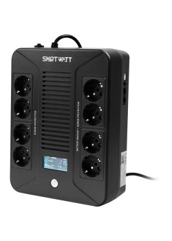 Источник бесперебойного питания Smartwatt SAFE PRO LCD 1000 600Вт 1000ВА черный