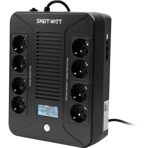 Источник бесперебойного питания Smartwatt SAFE PRO LCD 800 480Вт 480ВА черный