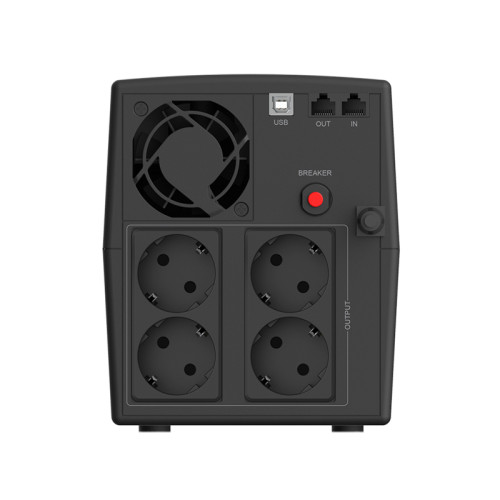 Башенный линейно-интерактивный ИБП/ ИБП CBR [QTM-1200T-4F-LCUC] Line Interactive  1200VA/720W 7Ah12V*2 4 x Shuko, HID-USB, RJ45/11