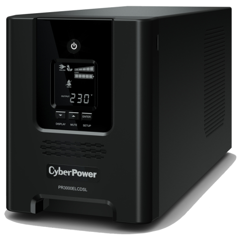 ИБП CyberPower PR3000ELCDSL, Line-Interactive, 3000VA/2700W, 8 IEC-320 С13, 1 IEC C19 розеток, USB&Serial, SNMPslot, LCD дисплей, Black, 0.6х0.3х0.4м., 29.6кг., замена для АРС SMC3000I, SMC3000I-RS и SMT3000I/ UPS Line-Interactive CyberPower PR3000ELCDSL 