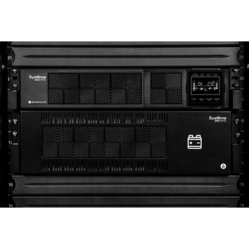 ИБП Systeme Electric Smart-Save Online SRV 6000 ВА, конвертируемый форм-фактор 5U, 230 В, 1:1, клеммный вход/выход, SmartSlot, LCD, USB, версия с возможностью увеличения времени автономии, 2 кор.