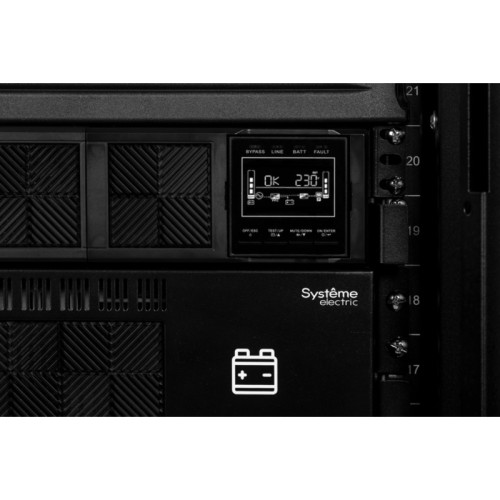 ИБП Systeme Electric Smart-Save Online SRV 6000 ВА, конвертируемый форм-фактор 5U, 230 В, 1:1, клеммный вход/выход, SmartSlot, LCD, USB, версия с возможностью увеличения времени автономии, 2 кор.