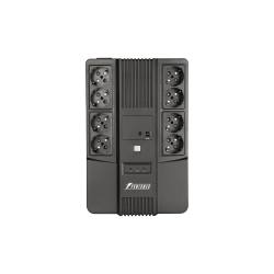 ИБП POWERMAN Brick 650 PLUS, линейно-интерактивный, 650ВА, 360Вт, 4 евророзетки с резервным питанием, 4 евророзетки с фильтрацией, USB, защита RJ45/RJ11, батарея 12В 7Ач 1 шт., 293мм х 202мм х 93мм, 4.5 кг./ UPS POWERMAN Brick 650 PLUS, line-interactive, 