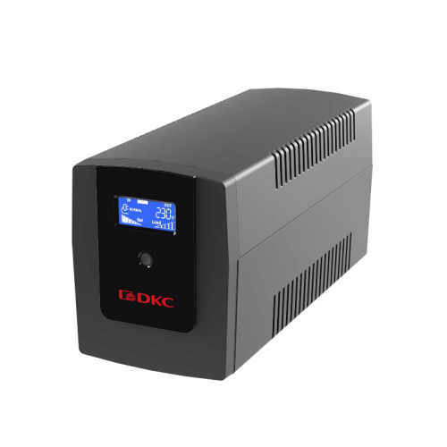 Линейно-интерактивный ИБП ДКС серии Info LCD, 1200 ВА/720 Вт, 1/1, 4xIEC C13, USB + RJ45, LCD, 2x7Aч