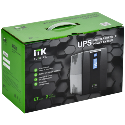 ITK ELECTRA ET ИБП 600ВА/360Вт с АКБ 1х7AH USB Schuko