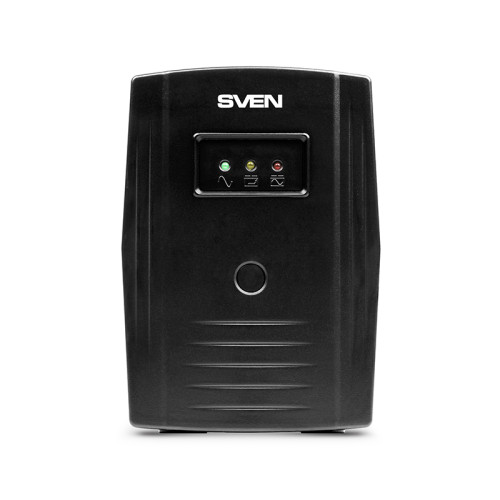 ИБП SVEN Pro 600, линейно-интерактивный, автоматический стабилизатор напряжения, 360Вт, 600Ва, 2 евророзетки, черный, габариты 100х295х145мм, 4,3кг./ UPS SVEN Pro 600, linear-interactive, automatic voltage regulator, 360W, 600Va, 2 eurosockets, black, dim