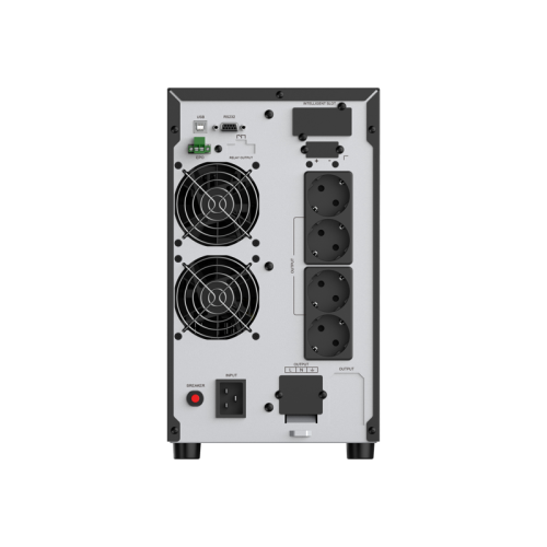 Башенный ИБП с топологией двойного преобразования/ ИБП CBR [ESN-3KT-4F-LCHERSC] Online 3000VA/3000W Tower 4 x Schuko + 1 TB, LCD, HID-USB, RS232, EPO, SNMP slot