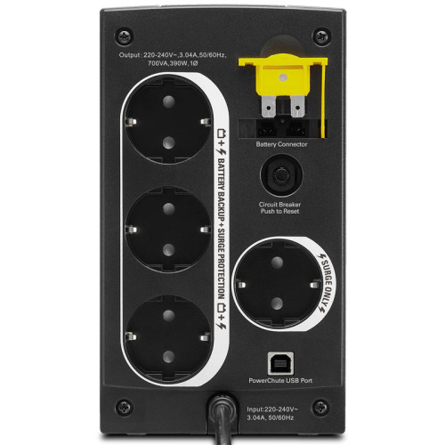 Источник бесперебойного питания APC BACK-UPS 700VA, 230V, AVR, SCHUKO Sockets/ APC BACK-UPS 700VA, 230V, AVR, SCHUKO Sockets